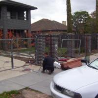 Brick & Wood Fence